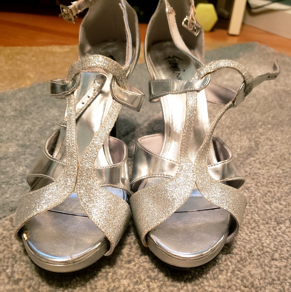 Silver high heels